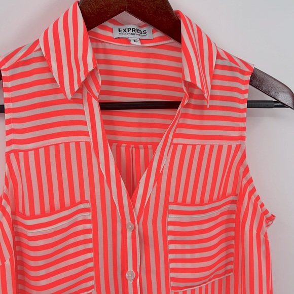 Express Tops - Express XS - Womens Neon pink/orange The Portofino Shirt tank blouse